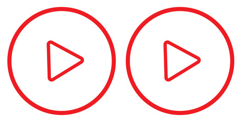 Poster -  Round play button icons. play button vector. symbol, icon, sign.