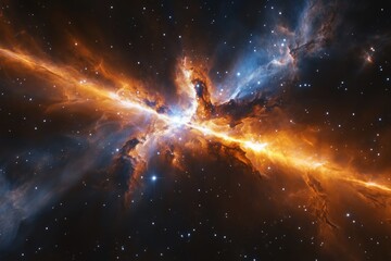 Wall Mural - stunning cosmic explosion captured in deep space reveals vibrant colors and intriguing formations