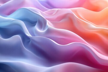 Poster - Soft pastel waves create a dreamy abstract background full of gentle colors