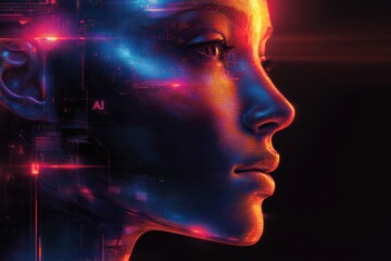 Poster - Exploring the fusion of technology and humanity in digital art representation