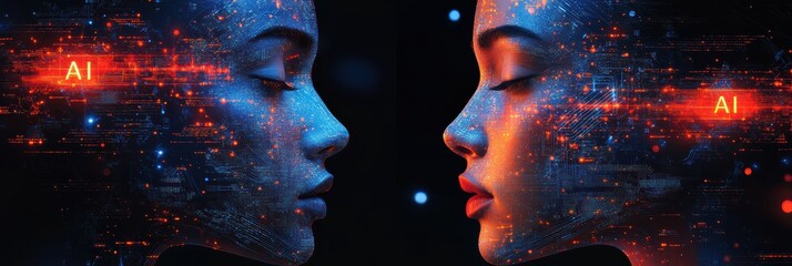 Poster - Exploring the intersection of technology and humanity through AI inspired visual art