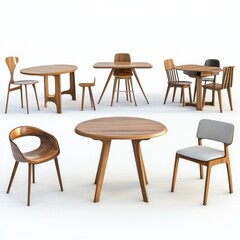 Poster - Elegant Wooden Dining Sets: Tables and Chairs Collection for Modern Interior Design Inspiration