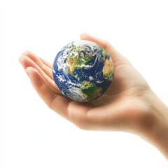 Aufkleber - Our Planet in Your Hands: A Symbol of Care, Sustainability and Responsibility Towards Earth's Future.