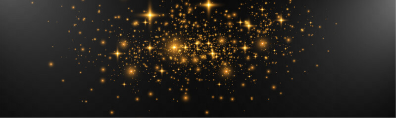 Poster - Magic glowing sparkles with bokeh and light glitter effect on transparent background.	
