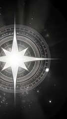 Wall Mural - Guiding light of a celestial compass shining in cosmic dark