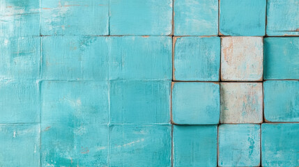 Wall Mural - 1960s background, Faded aqua blue solid background image for high fidelity use.