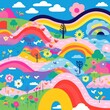 © Rawpixel.com - Vibrant cute rainbow pattern abstract painting graphics.