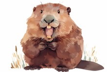 ビーバーの水彩イラスト 無料画像 - Public Domain Pictures