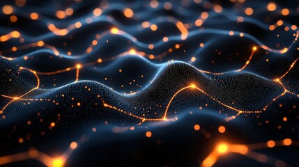 Abstract digital network waves in dark space
