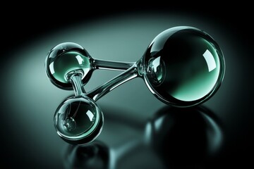 Aufkleber - Abstract Glassy Molecules Representing Science and Innovation Concepts
