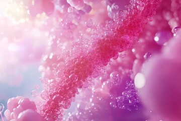 Poster - Abstract Colorful Bubbles Floating in Air with Soft Pink Hues