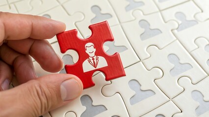 Fototapete - Strategies for Selecting Leaders and Building Effective Teams in Modern Organizations to Enhance Performance and Foster Collaboration in the Workplace