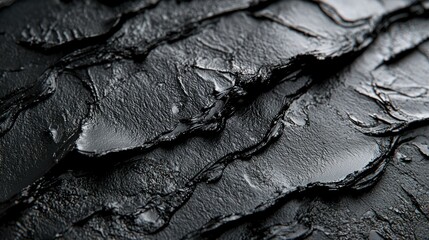 Wall Mural - Close-up textured black stone layers,  background abstract design.  Possible use product backdrop