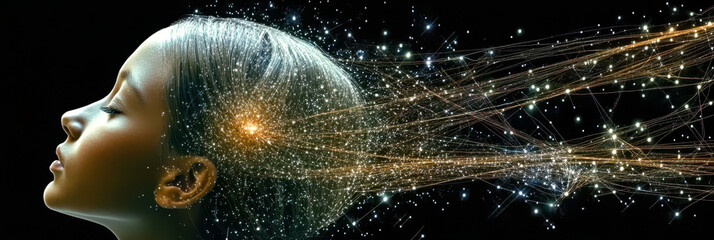 Poster - Dreaming Deeply, a Journey Through Celestial Realms and Brainwaves in Restful Slumber