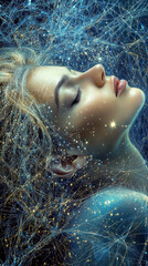 Poster - Celestial Dreams Awaken as Neural Waves Dance in a Serene Slumber