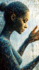 Poster - Digital Hand Reaches out to Connect With Human Touch in a Surreal Blending of Realities