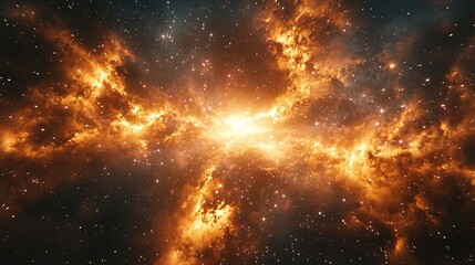 Wall Mural - explosive cosmic event outer space digital art nebula environment wide-angle view astrophysics conce