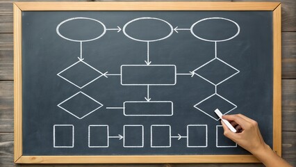 Fototapete - An intricate illustration depicting business process and workflow concept showcasing various stages teamwork and technology integration for optimal efficiency