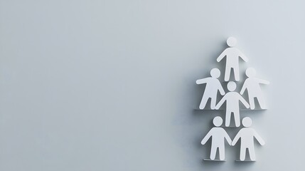 Aufkleber - A visually striking paper cut style depicting the hierarchy and teamwork dynamics within a corporate or business setting  The image showcases the interconnected layers of an organization
