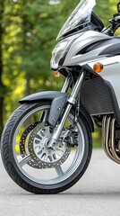 Aufkleber - Close up of the Cooling Fins on a Motorcycle Radiator   A Sleek and Shiny Example of Innovative Automotive Engineering and Design