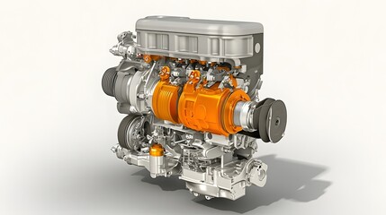 Poster - cross section view of a vehicle s crankshaft and piston movement mechanism showcasing the internal components and of an internal combustion engine