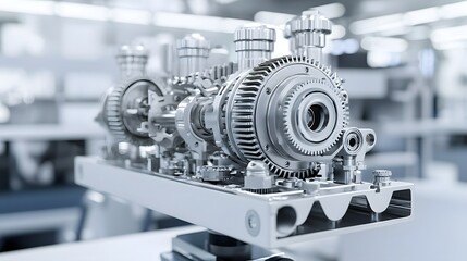 Poster - Detailed Close up View of a Car s Differential Gear Mechanism  Complex Automotive Transmission and Power Transfer System  Precision Engineering and Mechanical Design