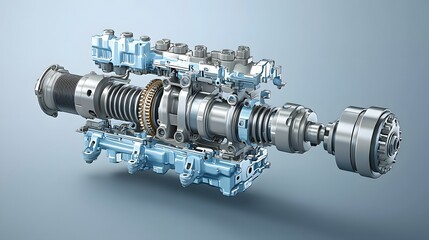 Poster - Detailed cross section showcasing the intricate workings of a vehicle s crankshaft and piston assembly revealing the complex mechanical engineering behind automotive power