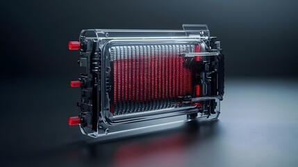 Aufkleber - Detailed cross section view of a car s radiator revealing the intricate internal cooling channels responsible for efficient heat exchange and temperature regulation within the vehicle s engine system