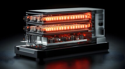 Aufkleber - Detailed Cross section View of Multilayered LED Display Panel Revealing its Internal Structure Electrical Components and Intricate Design