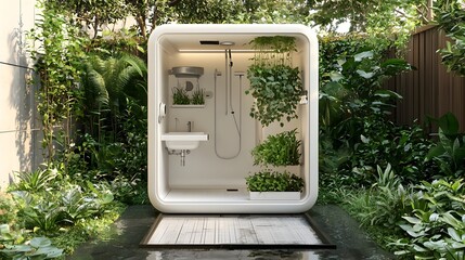 Aufkleber - Detailed schematic diagram illustrating the design and components of a rainwater harvesting and greywater recycling system for sustainable water management in a home or building
