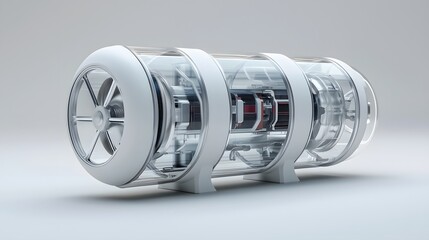 Fototapete - Futuristic 3D rendering of an advanced cooling system for high performance vehicles featuring innovative engineering and technology for enhanced efficiency and climate control