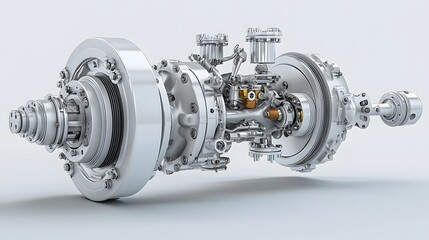 Poster - Highly detailed and 3D exploded diagram showcasing the internal components and mechanisms of a car s axle and differential system