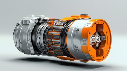 Aufkleber - Isolated image of a modern Continuously Variable Transmission CVT cutaway diagram