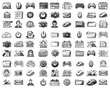 © YiuCheung - A set of various grayscale icons. Depicts computer, technology, and office symbols in line art with shading. Includes mouse, folder, calendar, and more.
