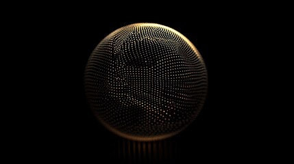 Leinwandbilder - Abstract golden sphere on black background.