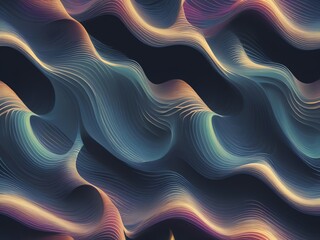 Wall Mural - abstract waves: a symphony of curving layers