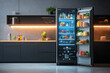 © Dusit - A smart refrigerator displaying organized food inventory and supplies