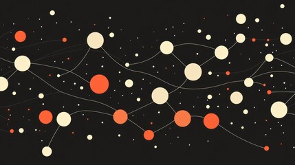 Leinwandbilder - Abstract network connection background with dots and lines.