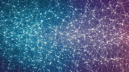 Aufkleber - Abstract network connection background with glowing dots and lines.