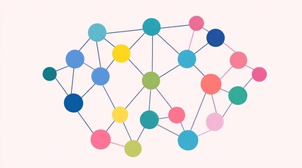 Poster - Abstract network graph with colorful nodes and connections.