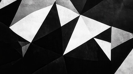 Poster - Monochrome Abstract Art with Dynamic Geometric Shapes and Textures