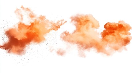 Aufkleber - Abstract orange powder explosion isolated on white background.