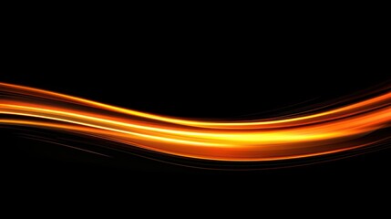 Poster - Abstract orange wave glowing on black background.