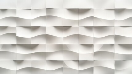 Poster - Textured White Wall with Wave Patterns Ideal for Modern Interiors