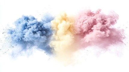 Aufkleber - Abstract pastel color powder explosion on white background.