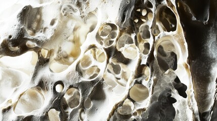 Poster - Intricate Natural Texture of Stone with Unique Holes and Patterns