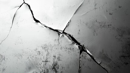 Poster - Cracked Surface with Textured Monochrome Abstract Pattern
