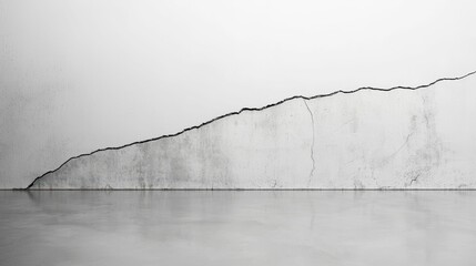Poster - Cracked Texture on Blank Wall with Reflection on Smooth Surface