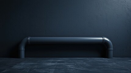 Poster - Dark Industrial Pipe Against Textured Wall in Minimalist Design