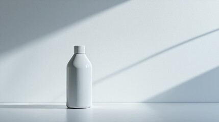 Poster - Minimalist White Bottle on a Simple Surface with Soft Shadows